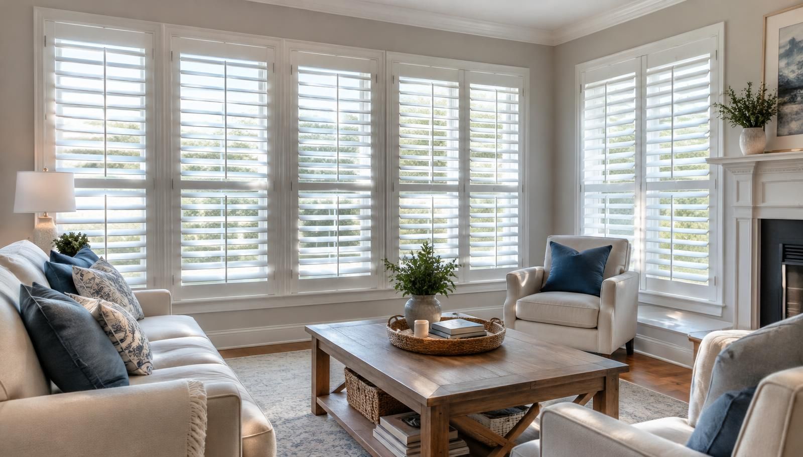 Blinds & Shutters professional at work on a residential job